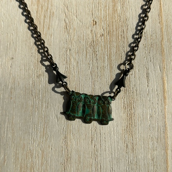 Handmade Three Owl Necklace - Picture 3 of 6